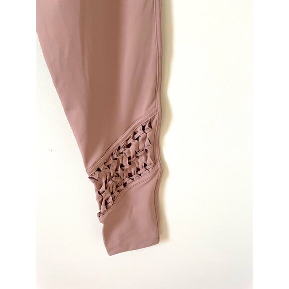 Free People Movement High Rise Ruched Braided Leggings Mauve Pink Size Medium - Picture 5 of 7